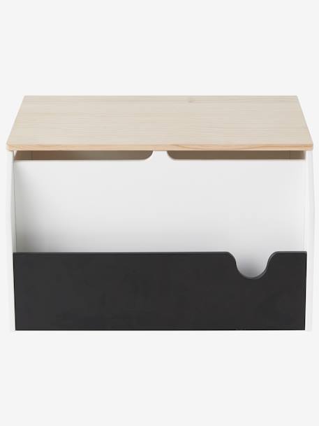 Coffre à livres et jouets SCHOOL BLANC - BOIS - ARDOISE - vertbaudet enfant 