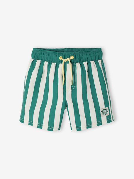 Short de bain garçon rayé vert - vertbaudet enfant 