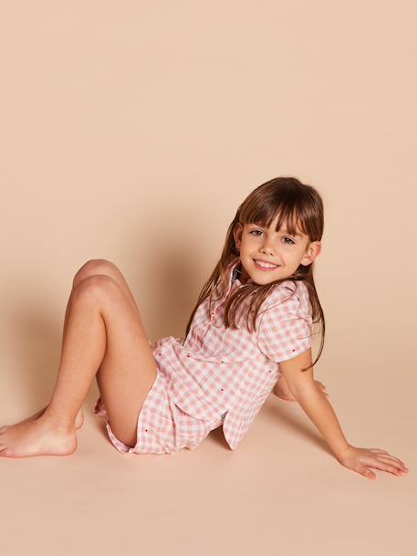 Pyjama 2 pièces fille Capsule mère-fille rose poudré - vertbaudet enfant 
