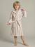 Peignoir enfant rayé Ours personnalisable, avec coton recyclé rayé beige - vertbaudet enfant 