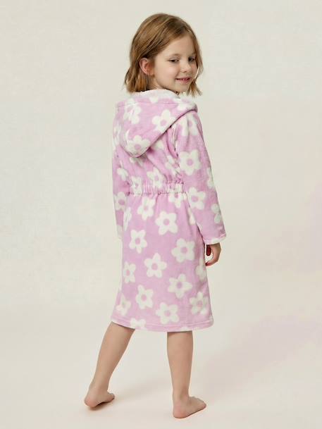Peignoir de bain enfant MARGUERITE personnalisable, avec coton recyclé mauve - vertbaudet enfant 