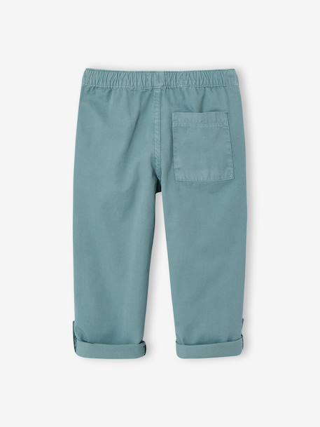 Oprolbare broek voor jongens smaragdgroen - vertbaudet enfant 