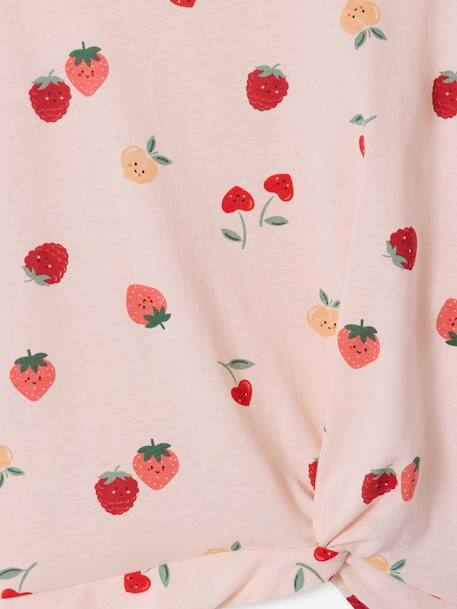 T-shirt manches courtes tropical à nœud marine+rose pâle - vertbaudet enfant 