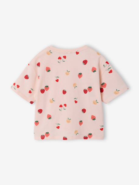 T-shirt manches courtes tropical à nœud marine+rose pâle - vertbaudet enfant 