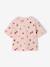 T-shirt met korte tropische mouwen met knoop lichtroze+marineblauw - vertbaudet enfant 