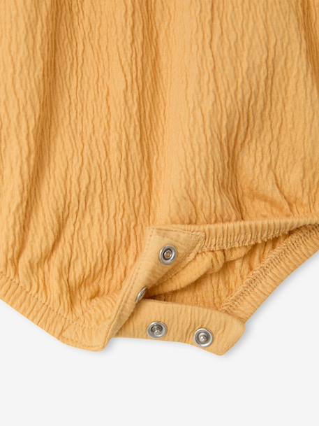 Combinaison bébé fille coton bio moutarde+vert d'eau - vertbaudet enfant 