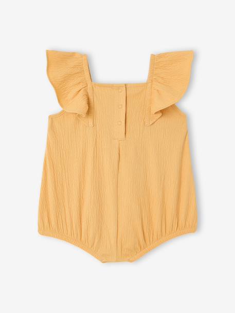 Combinaison bébé fille coton bio moutarde+vert d'eau - vertbaudet enfant 
