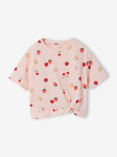 -T-shirt manches courtes tropical à nœud 