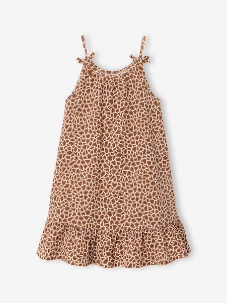 Robe fille fine bretelles jersey beige - vertbaudet enfant 