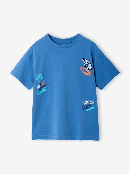 T-shirt imprimé manches courtes garçon bleu moyen - vertbaudet enfant 