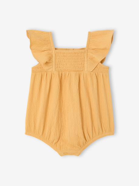 Combinaison bébé fille coton bio moutarde+vert d'eau - vertbaudet enfant 