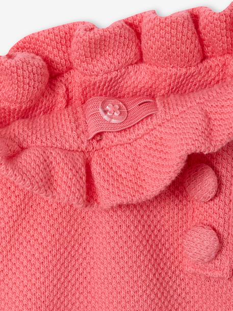 Ensemble fille t-shirt short en maille fantaisie écru+rose - vertbaudet enfant 