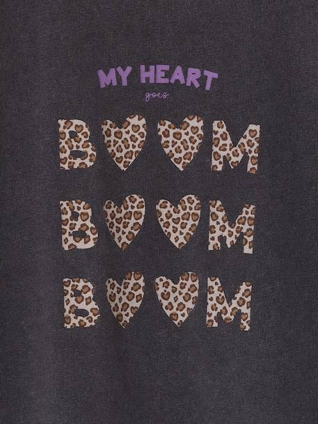 T-shirt met korte mouwen antraciet+ecru+rozen - vertbaudet enfant 