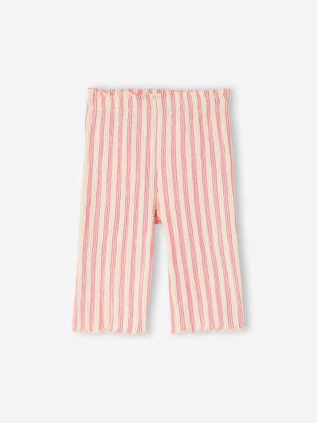 Pantalon large bébé fille jersey moutarde+rayé rose - vertbaudet enfant 