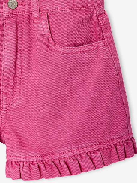 Short fille twill volant pivoine - vertbaudet enfant 