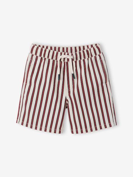 Bermuda rayé garçon rayé rouge - vertbaudet enfant 