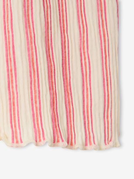 Wijde broek baby meisjes jersey mosterdgeel+roze, gestreept - vertbaudet enfant 