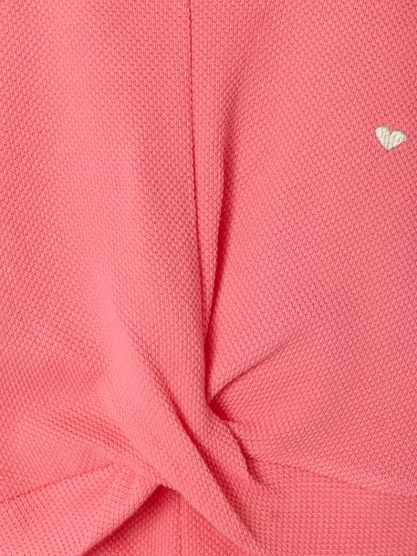 Ensemble fille t-shirt short en maille fantaisie écru+rose - vertbaudet enfant 