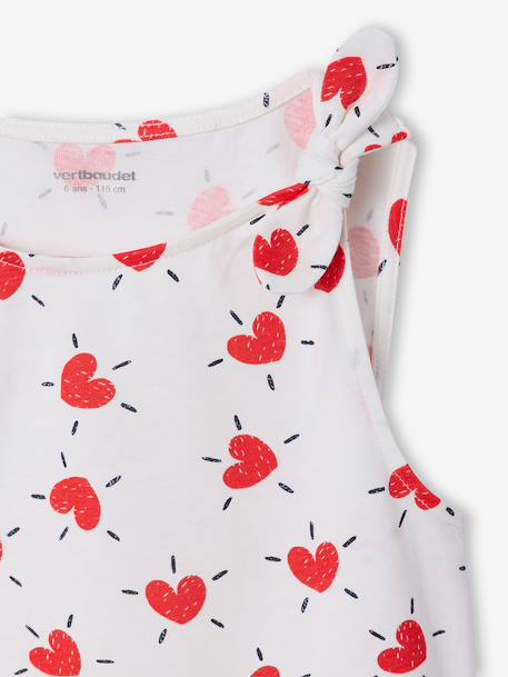 T-shirt sans manches écru+vert sauge - vertbaudet enfant 