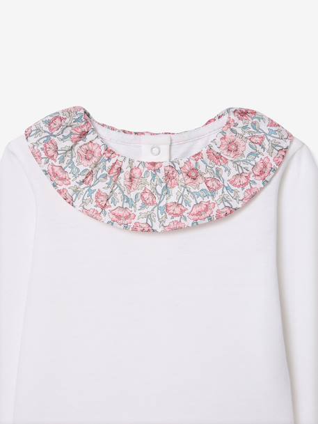 T-shirt met lange mouwen met bloemenprint lichtroze. - vertbaudet enfant 