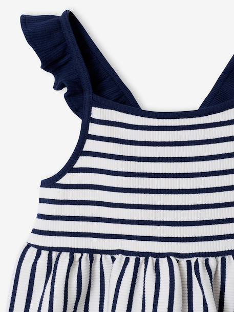 Robe fille sans manches marine+vieux rose - vertbaudet enfant 