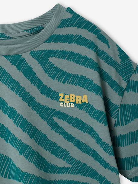 T-shirt zèbre manches courtes garçon bleu pétrole - vertbaudet enfant 
