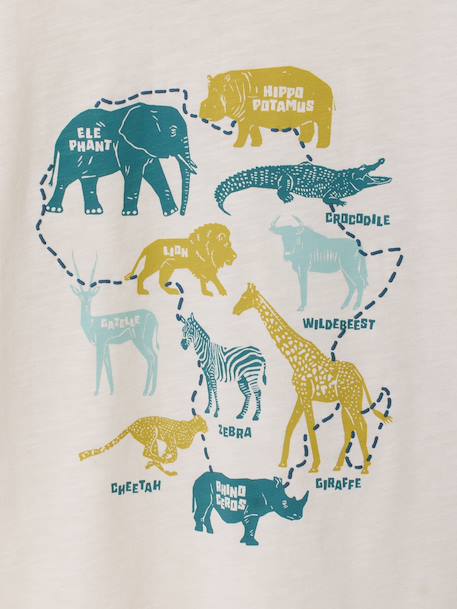 T-shirt met korte mouwen voor jongens ecru - vertbaudet enfant 