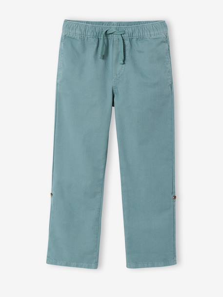 Oprolbare broek voor jongens smaragdgroen - vertbaudet enfant 