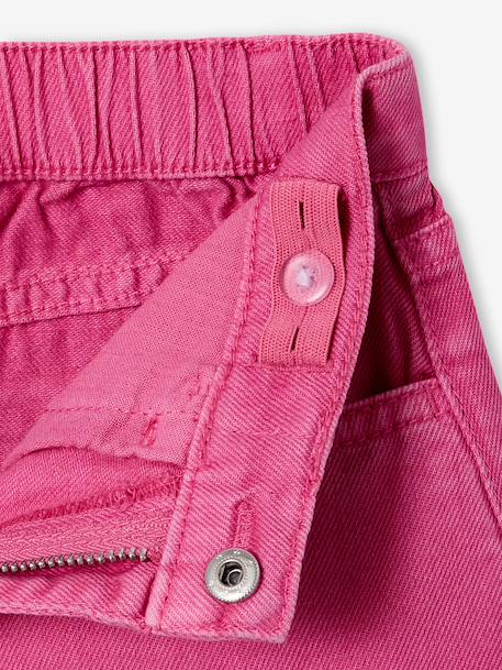 Twill  met ruches voor meisjes pioenroos - vertbaudet enfant 