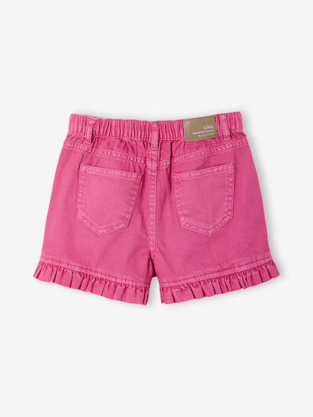 Short fille twill volant pivoine - vertbaudet enfant 