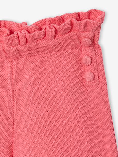 Ensemble fille t-shirt short en maille fantaisie écru+rose - vertbaudet enfant 