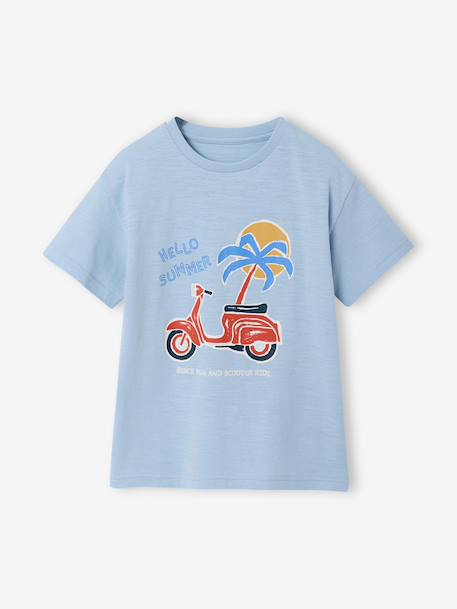 T-shirt manches courtes garçon anthracite+bleu ciel - vertbaudet enfant 