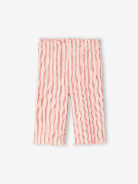 Pantalon large bébé fille jersey moutarde+rayé rose - vertbaudet enfant 