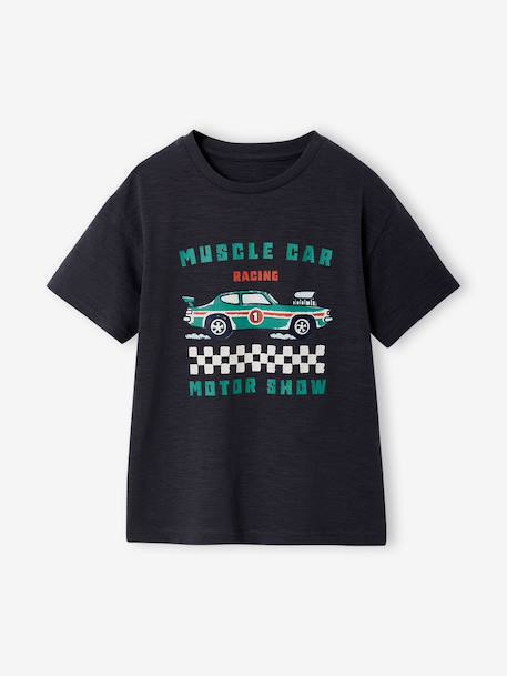 T-shirt manches courtes garçon anthracite+bleu ciel - vertbaudet enfant 