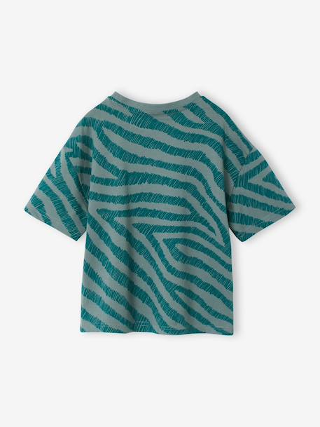T-shirt zèbre manches courtes garçon bleu pétrole - vertbaudet enfant 