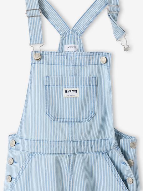 Salopette fille fines rayures rayé bleu - vertbaudet enfant 