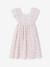 Robe de cérémonie en gaze de coton fille manches en broderie anglaise rose pâle+vert sauge - vertbaudet enfant 