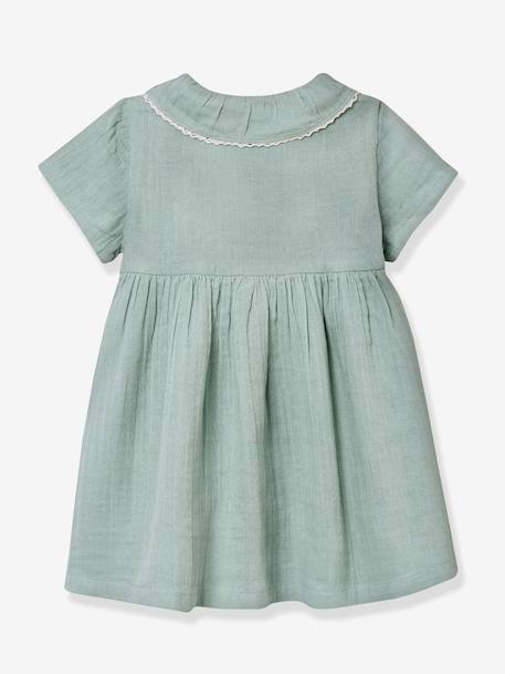 Robe courte gaze de coton vert sauge - vertbaudet enfant 