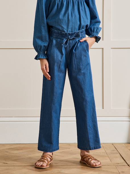 Pantalon ceinture denim denim brut - vertbaudet enfant 