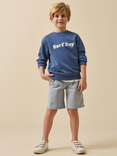 Sweat message coton bio bleu jean - vertbaudet enfant 