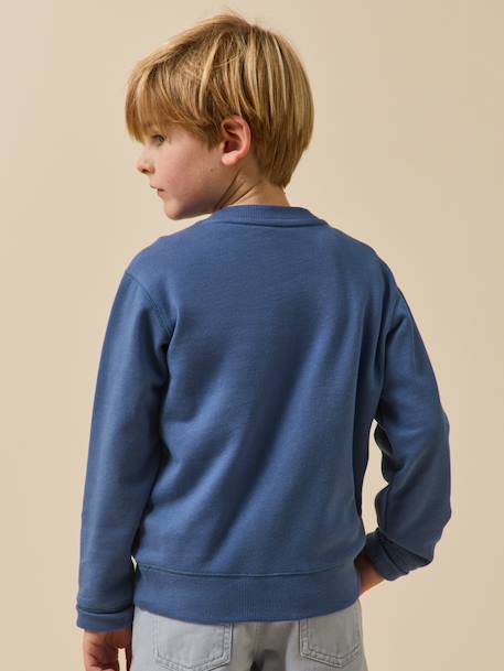 Sweat message coton bio bleu jean - vertbaudet enfant 