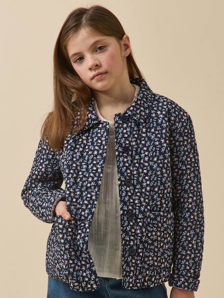 Veste fleurie bleu - vertbaudet enfant 