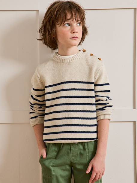Pull rayé garçon rayé bleu - vertbaudet enfant 