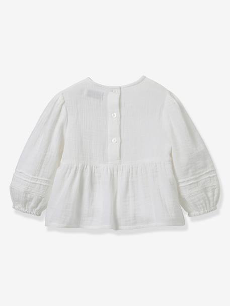 Blouse gaze de coton blanc - vertbaudet enfant 