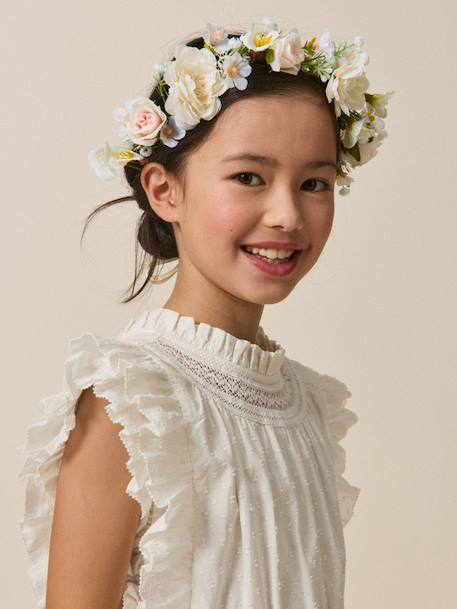 Couronne de fleur enfant écru - vertbaudet enfant 