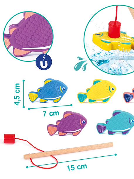 Magnetisch vissen voor het bad meerkleurig - vertbaudet enfant 
