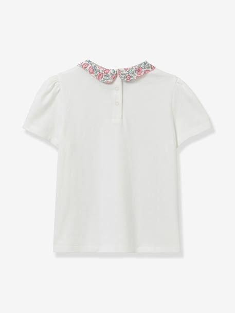 Tee shirt col habillé coton bio rose clair - vertbaudet enfant 