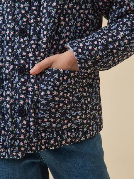 Veste fleurie bleu - vertbaudet enfant 