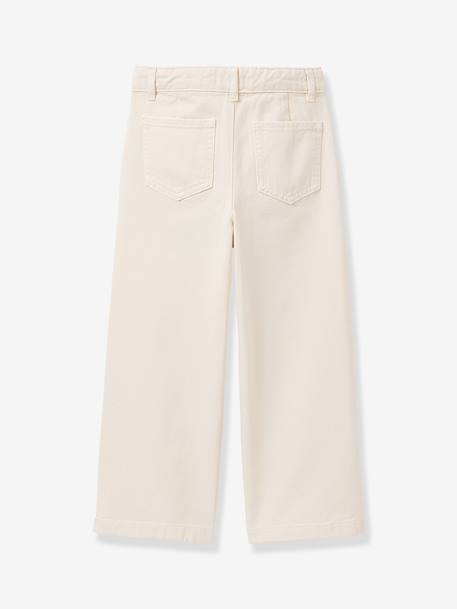 Pantalon large twill écru - vertbaudet enfant 