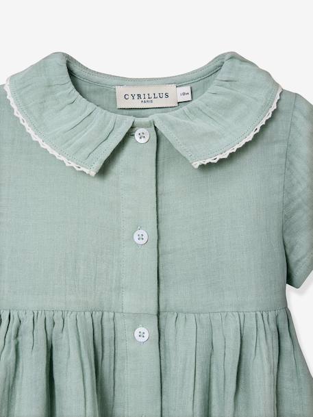 Robe courte gaze de coton vert sauge - vertbaudet enfant 